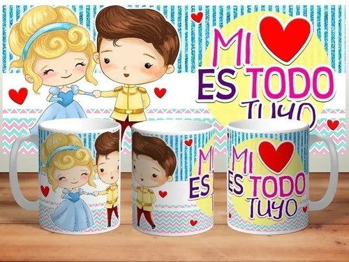 Plantillas Princesas Dia Enamorados - Sublimacion Tazones 0