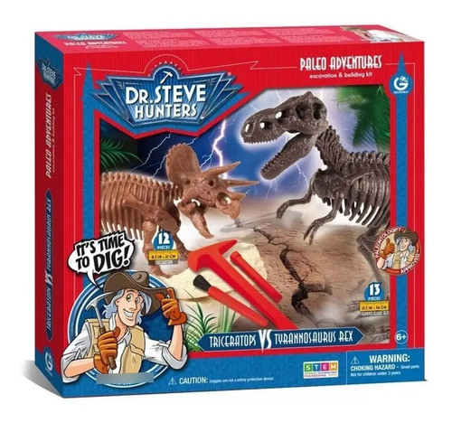 Kit Excavacion Triceratops Vs T-rex Dr Steve Hunters 0