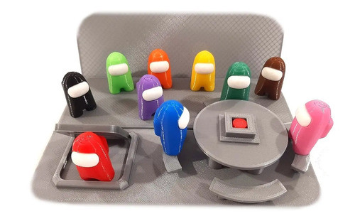 Muñecos Among Us Pack X 10 Mesa Y Alcantarilla - 3d 0