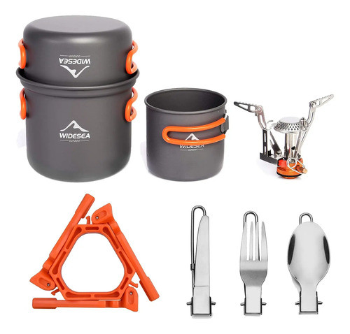 Kit De Cocina Ligero: Olla Sartén Estufa Y Soporte Para Tanq 0