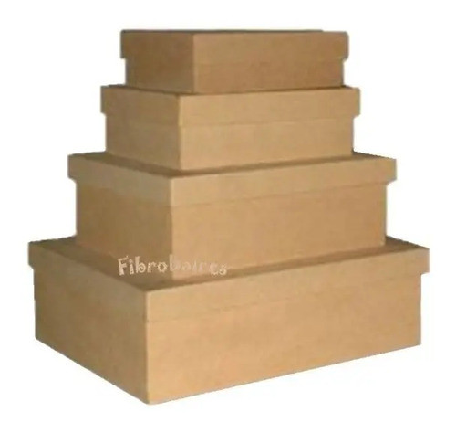 10 Cajas Fibrofacil Tapa Lisa 20 X 20 X 10 Cm - Organizador 1