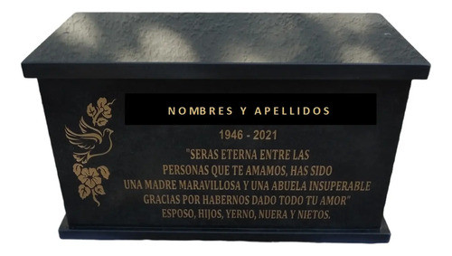Urna Para Cementerio 1 Cuerpo, Granito Negro Art. Funerario. 0