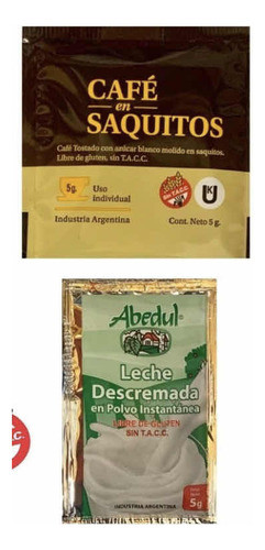 Café En Saquitos + Leche En Polvo X150 Sobres Individuales 0