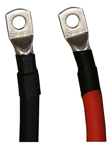 Cables De Inversor De Batería Pura De Cobre Rojo Negro Calib 0