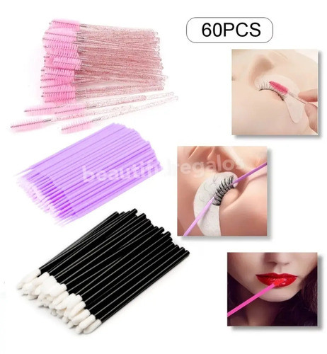 Kit Cepillo Microhisopo Y Limpiador De Pestañas X60 Unidades 1
