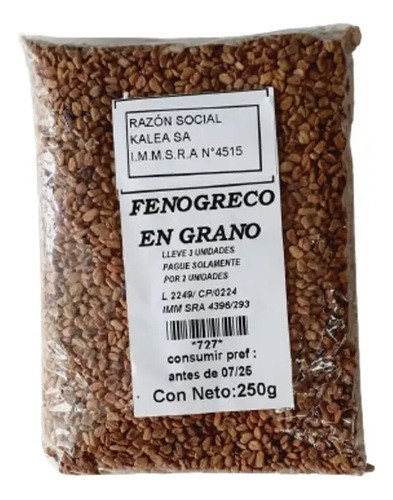 Fenogreco En Grano 250g Lleve 3 Pague Solo 2 0