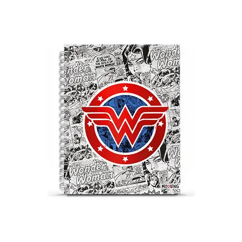 Cuaderno A5 Mooving Tapa Dura Rayado Woder Woman - Historiet 0