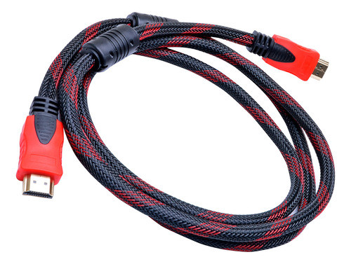 Cable Hdmi Mallado 1.5 Metros Rojo Y Negro Pc Tv Led Playsta 0