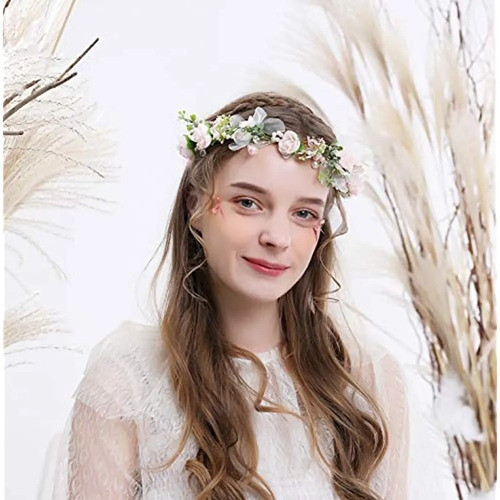 Llinfflr Perla Corona De Flores Guirnalda Floral Diadema Flo 1