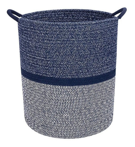 Cesto Para Ropa Sucia Gran Capacidad Algodon Navy - 37x30 0