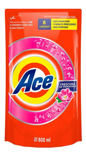 Jabón Líquido Para Ropa Ace 800 Ml Promo 2 X 1 0