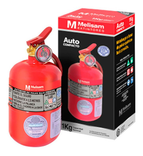 Matafuego 1kg Abc 4' Auto Vtv C/ Soporte Metálico Melisam 1