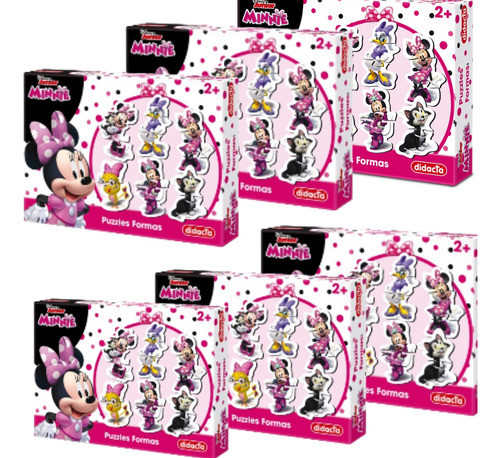 Puzzle Minnie De Niños  Formas Didacta X 6 Cajas 0