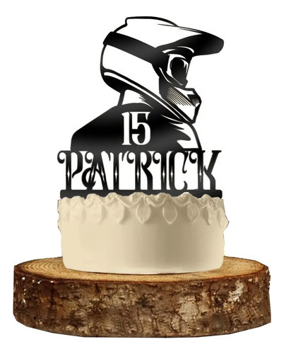 Cake Topper Adorno Torta - Corredor Moto Cross Personalizado 0