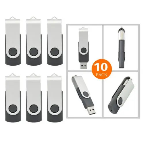 Paquete De 10 1 Gb Usb 2.0 Flash Pen Drive Metal Palo Unidad 1