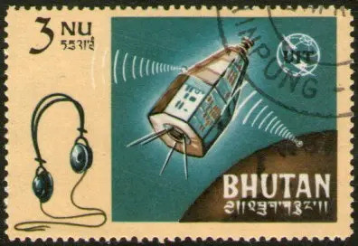Bhutan Sello Usado Espacio = U.i.t. Año 1966 = Yvert N° 62 0