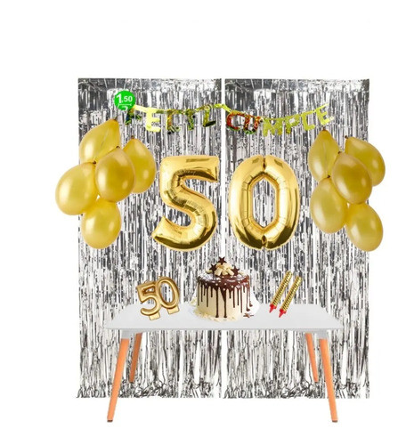 Kit Cumpleaños En Casa - Decoración Cumple Virtual - 50 Años 0