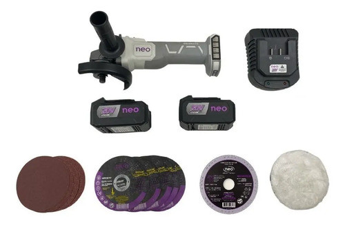 Kit Amoladora Angular 115mm 20v+ 2 Bat.5ah Neo - Ynter Indus 0