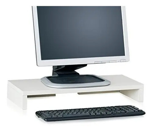 Way Basics Modern Computer Monitor Stand Riser White 0