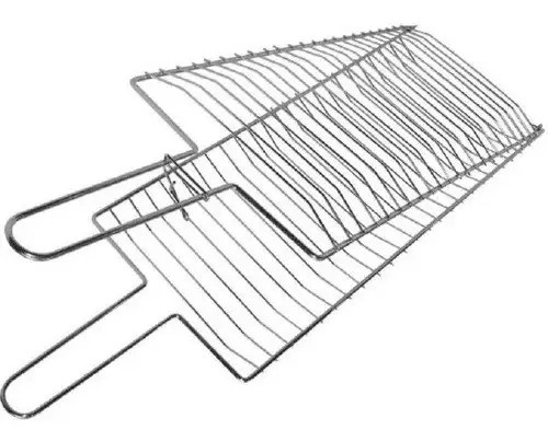 Parrilla Para Pescado Cromada Spinit Con Funda Grande 50x20 1
