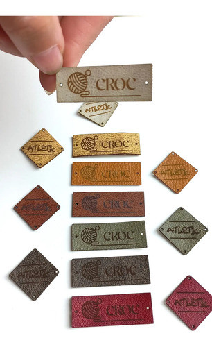 Etiquetas De Ecocuero Personalizadas Circulo 4cm X100u 0