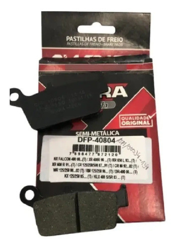 Pastilla Freno Brasil Diafrag Honda Nx 400 Falcon Traseras 0