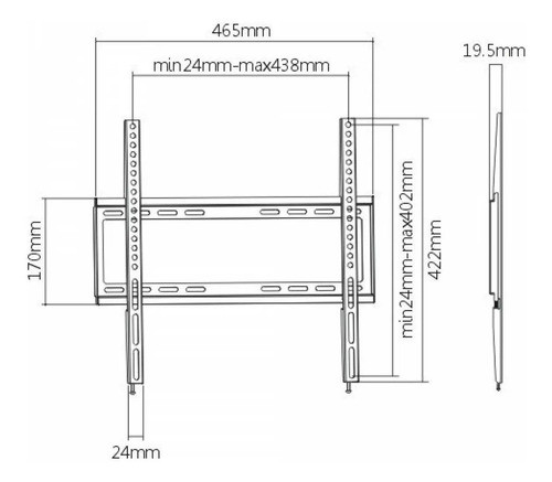 Soporte Para Tv Lcd Led Fijo Hasta 55' Worldmaster 1