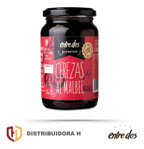 Cerezas Al Malbec Entre Dos De 400grs En Frasco De Vidrio 0