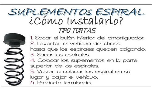 Kit 2 Suplementos Espirales Traseros Gnc Corsa 1 / Corsa 2 / Agile / Classic / Celta / Suzuki Fun 1
