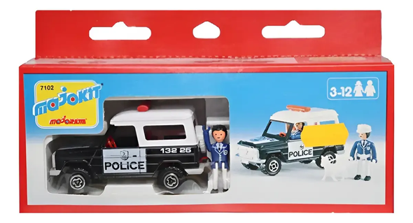 Vintage Majorette Majokit Police Truck Set with 2 Figures and Dog
