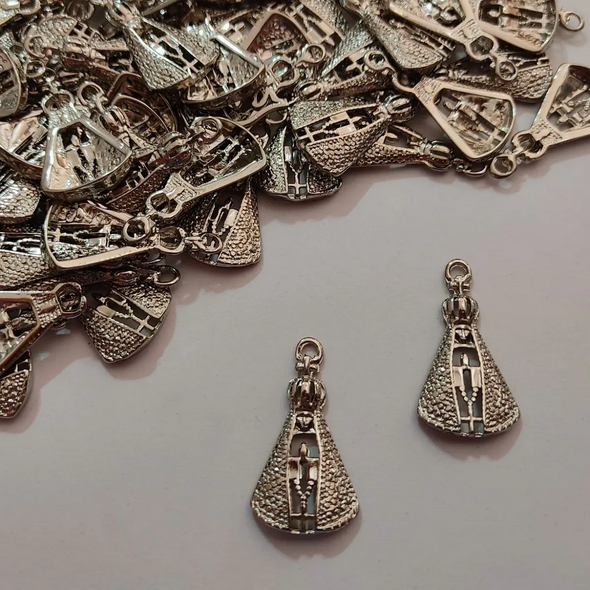 5-Piece Metal Our Lady of Luján Charms (3.5x1.9 cm) for Jewelry Making and Crafts