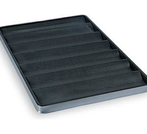 Bandeja Baguetera Aluminio Teflon 70x45x8 Ondas Pan Baguette 0