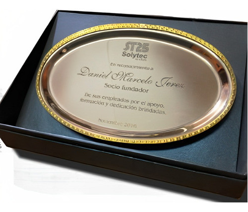 Bandeja Oval Conmemoracion Premio Grabado Personalizado 1