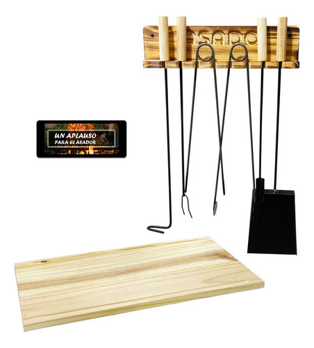 Tabla Parrilla Lechon Asado Kit X9 Utensilios. Calidad 0