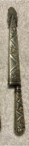 Cuchillos Alpaca  Y Oro Cincelados A Mano 0