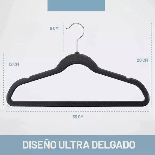 Perchas Terciopelo Kids Negras X 50 Unidades 1