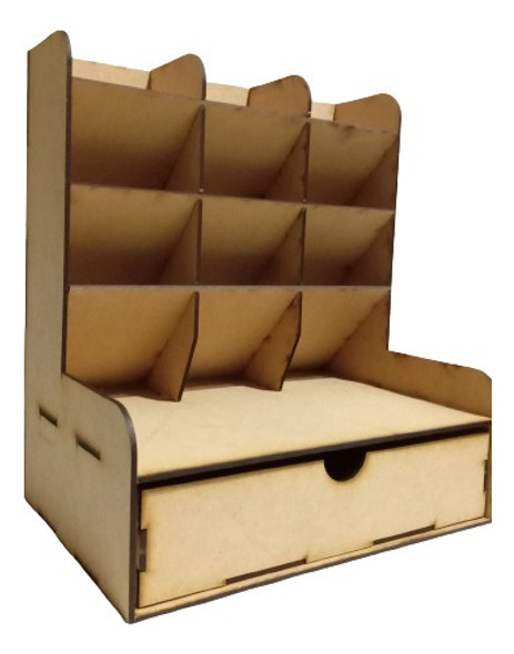Organizador Escritorio Grande Lapicero Mdf Fibrofacil 0