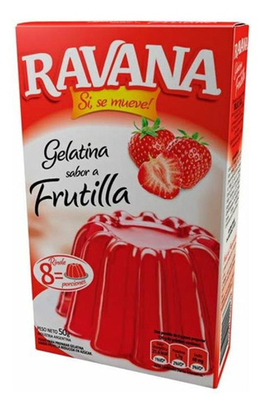 Pack X 24 Unid. Gelatina  Frutilla 50 Gr Ravana Gelatinas 0