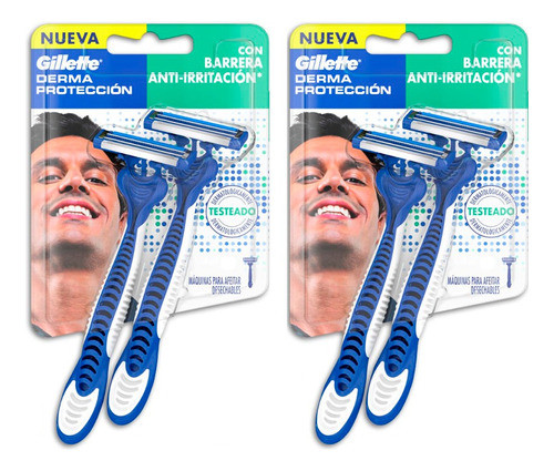 Afeitadora Desechable Derma Protección X 2u Combo X 2 0