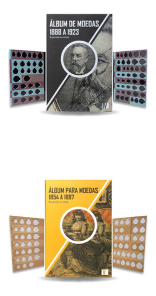 Kit 2 Álbuns Brasileiros Moedas Réis 1854 A 1923 Barato 0
