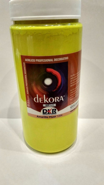 Acrilico Dekora Amarillo Fluo 500 Cc 0