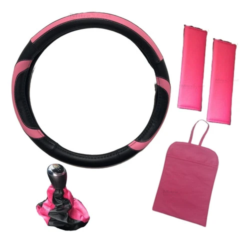 Cubre Volante C/aplique Rosa +c/cinturón +bolsita +c/palanca 0