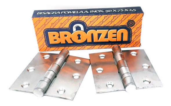 Bisagra Munición 75x75 Acero Inoxidable 2.75mm X 9pares 0