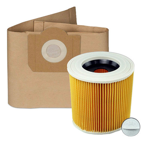 Combo Bolsas X5u + Filtro De Aire Aspiradora Karcher Nt20/1 0