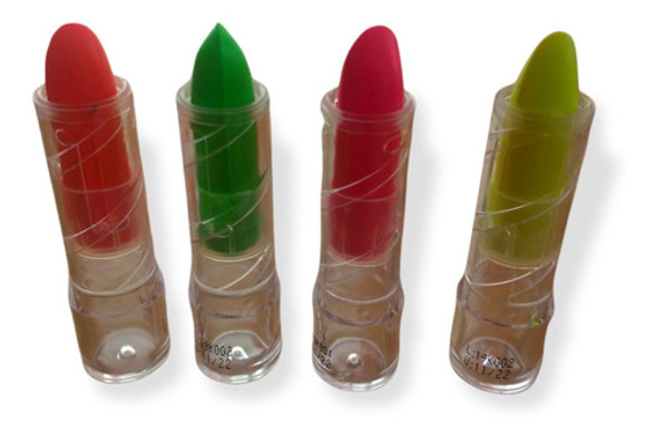 Barra Labial Fluo X 4 Set Maquillaje Neon Luz Uv Pintafan 0