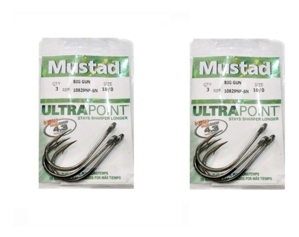 Anzuelo Mustad Serie 10829 Np-bn° 10/0 (3unid) 0
