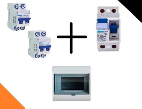 Kit 2 Termica 5 A 25 Sica + 1 Disyuntor 25 Sica + Caja 6 Mod 0
