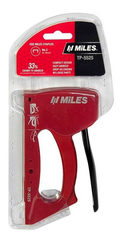Engrampadora Manual Abs N3 6 A 10mm Miles Grip Metálico 1