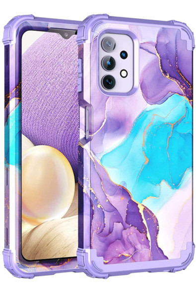 Funda Para Samsung Galaxy A13 - Marmol Violeta/celeste 0