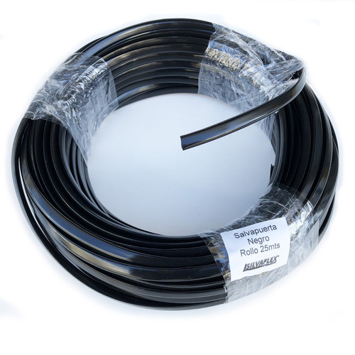 Salvapuerta Negro En U Con Adhesivo Interno X 5 Mt Silvaflex 0